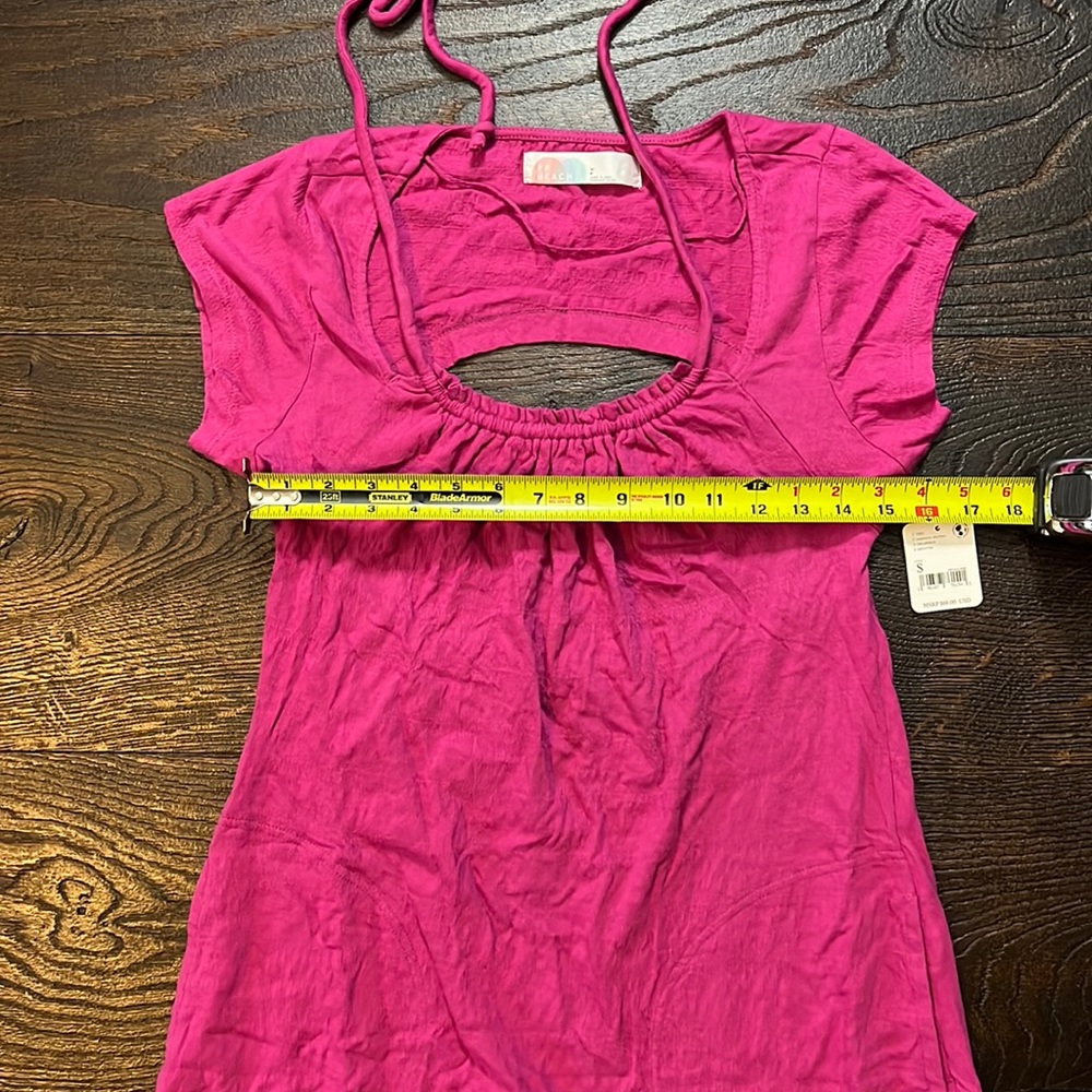 16. Free People Beach free-est Vivi Open Back Stretch Cotton Dress in Raspberry - Picture 5 of 8